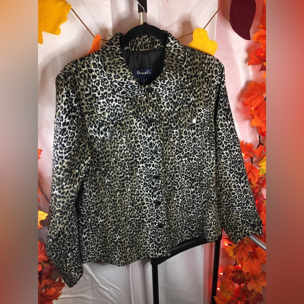 Denim & Co. | Women’s Black/White Cheetah Print Jacket